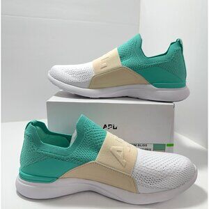 APL Womens Techloom Bliss Slip-On Sneakers 7.5 Mint/White Knit Luxe Sneakers NIB